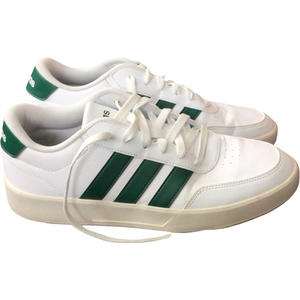 Adidas Breaknet 3.0 Men's White Sneakers with Green Stripe size 9.5 - Picture 4 of 8